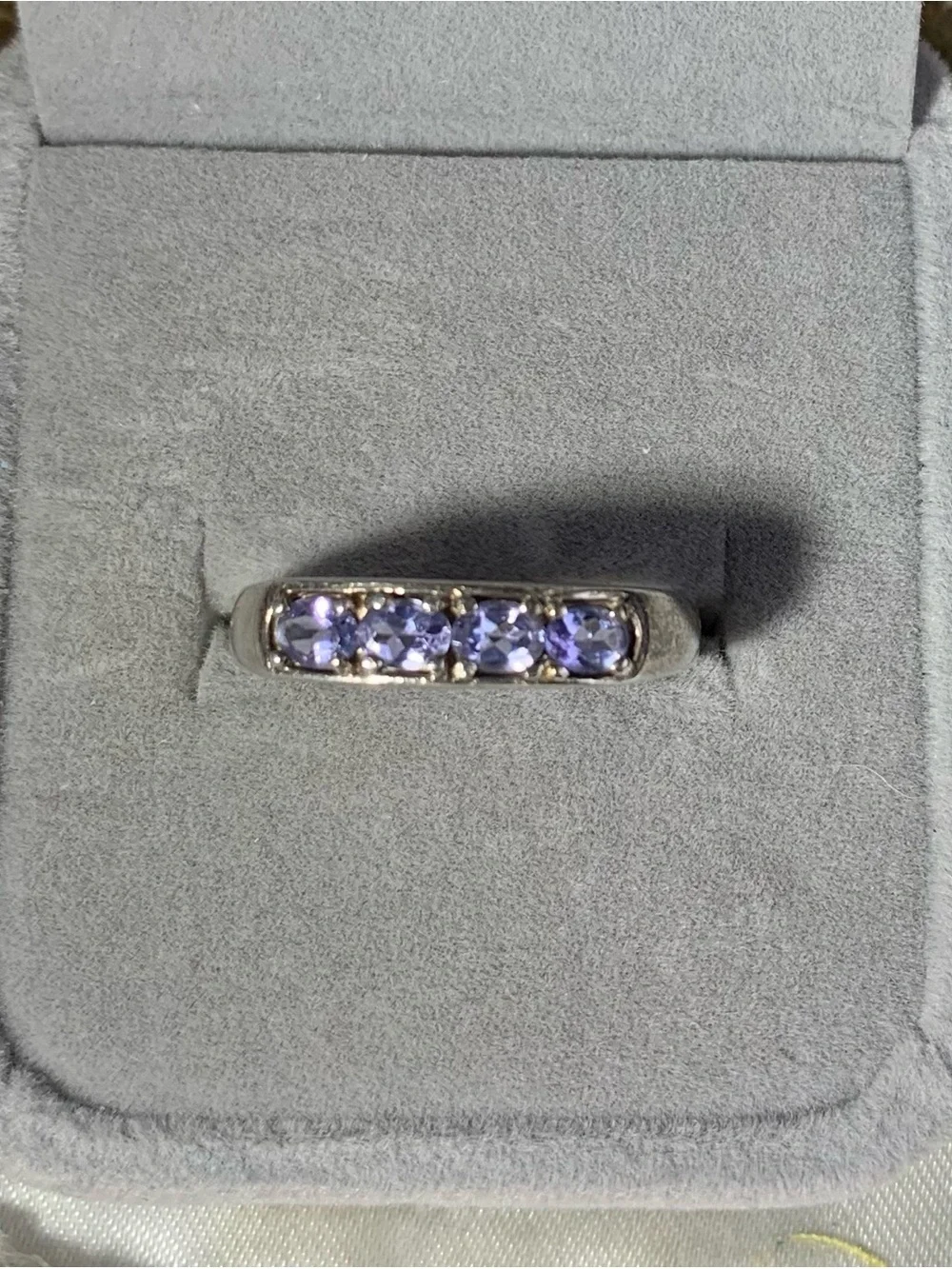 Sterling Silver vintage Tanzanite rare gemstone ring,size 7,